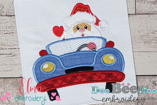 Santa Claus Driving a Car - Applique