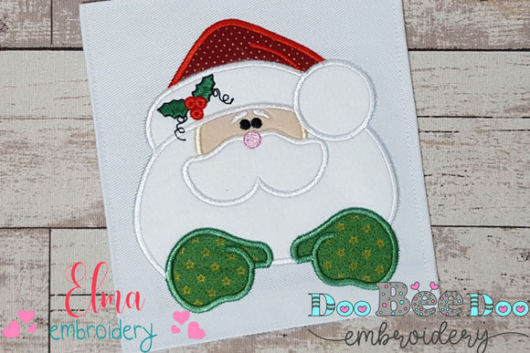 Santa Claus Pretty Face - Applique - Machine Embroidery Design