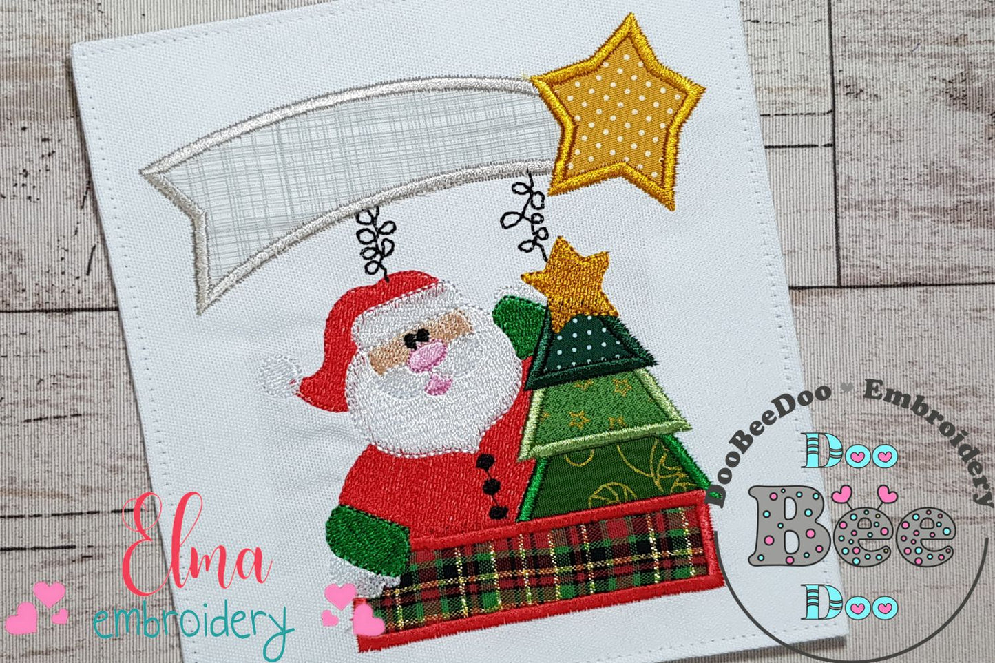 Santa Claus and Falling Star - Fill Stitch & Applique