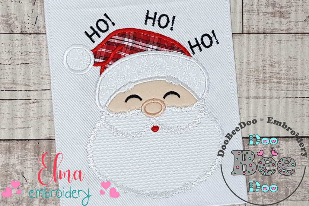 Santa Claus Face Ho Ho HO - Applique - Machine Embroidery Design