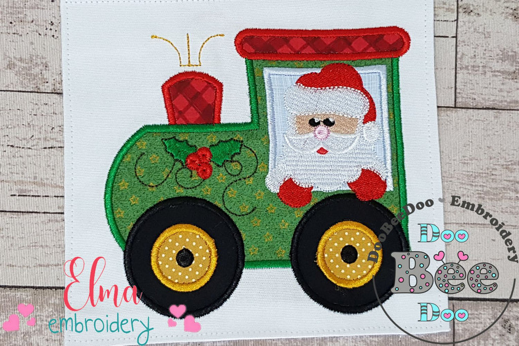 Christmas Santa's Train - Applique Embroidery