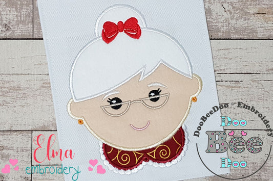 Mrs. Claus - Applique - Machine Embroidery Design