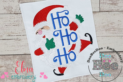 Happy Santa Claus Ho Ho Ho - Fill Stitch - Machine Embroidery Design