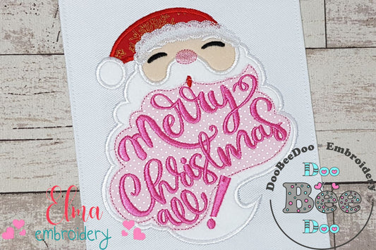 Santa Claus Merry Christmas All - Applique