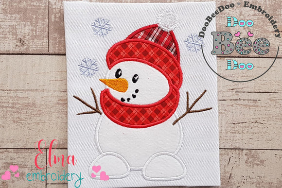 Cute Snowman - Applique Embroidery