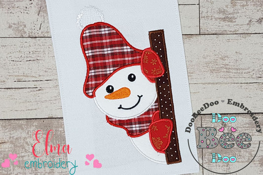 Snowman - Applique - Machine Embroidery Design