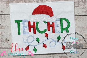 Christmas Teacher - Fill Stitch - Machine Embroidery Design