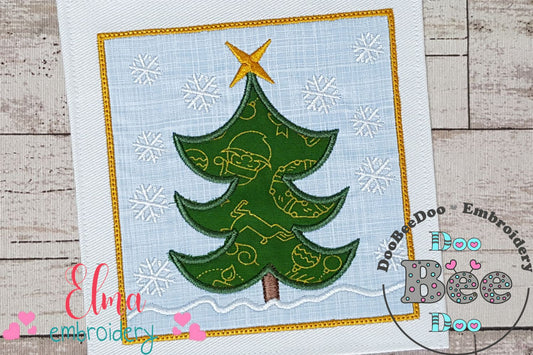 Christmas Tree Frame - Applique