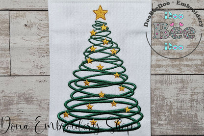 Curly Christmas Tree - Fill Stitch - Machine Embroidery Design
