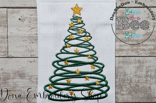 Curly Christmas Tree - Fill Stitch - Machine Embroidery Design