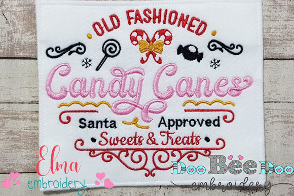 Old Fashioned Candy Canes - Fill Stitch