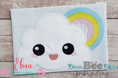 Happy Cloud with Rainbow - Applique