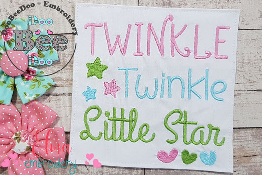 Twinkle Twinkle Little Star - Fill Stitch - Machine Embroidery Design