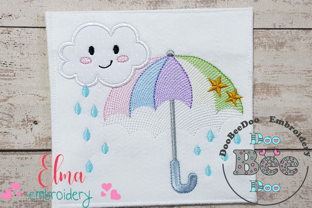 Cloud Raining and Umbrella - Applique