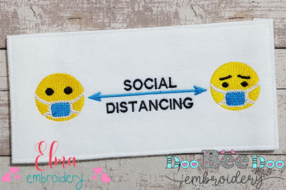 Emoji Social Distancing - Fill Stitch Embroidery