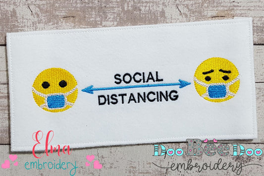 Emoji Social Distancing - Fill Stitch Embroidery