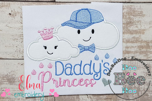 Cloud Daddy's Princess - Applique - Machine Embroidery Design