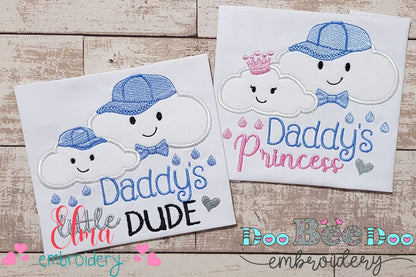 Cloud Daddy's Little Dude and Princess - Applique - Set of 2 designs