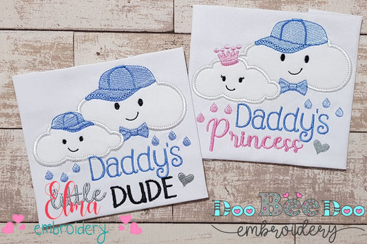 Cloud Daddy's Little Dude and Princess - Applique - Set of 2 designs