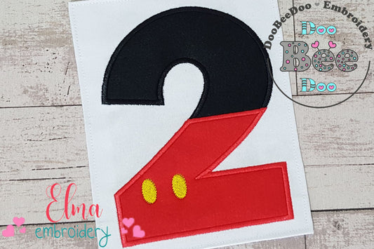 Mouse Ears Boy 2nd Birthday Number 2 - Applique