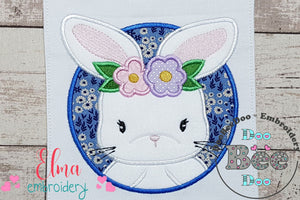 Bunny Girl Frame - Applique - Machine Embroidery Design