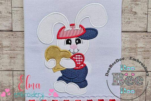 Bunny Boy with Heart - Applique