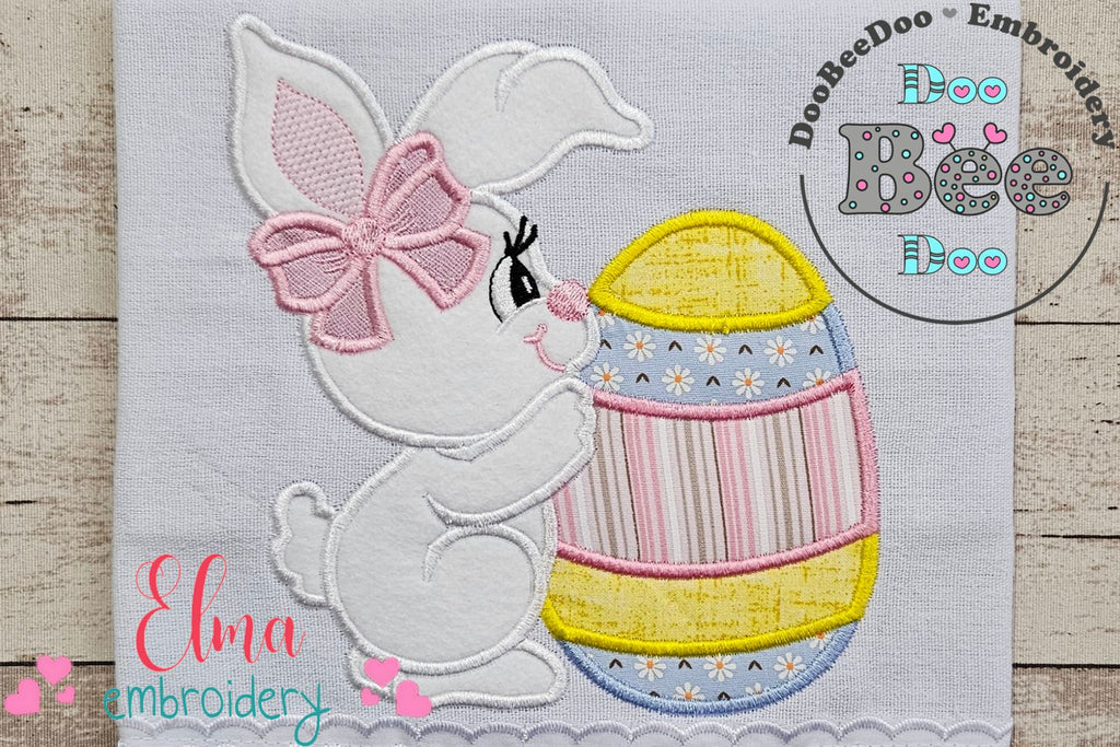 Bunny Girl and Easter Egg - Applique