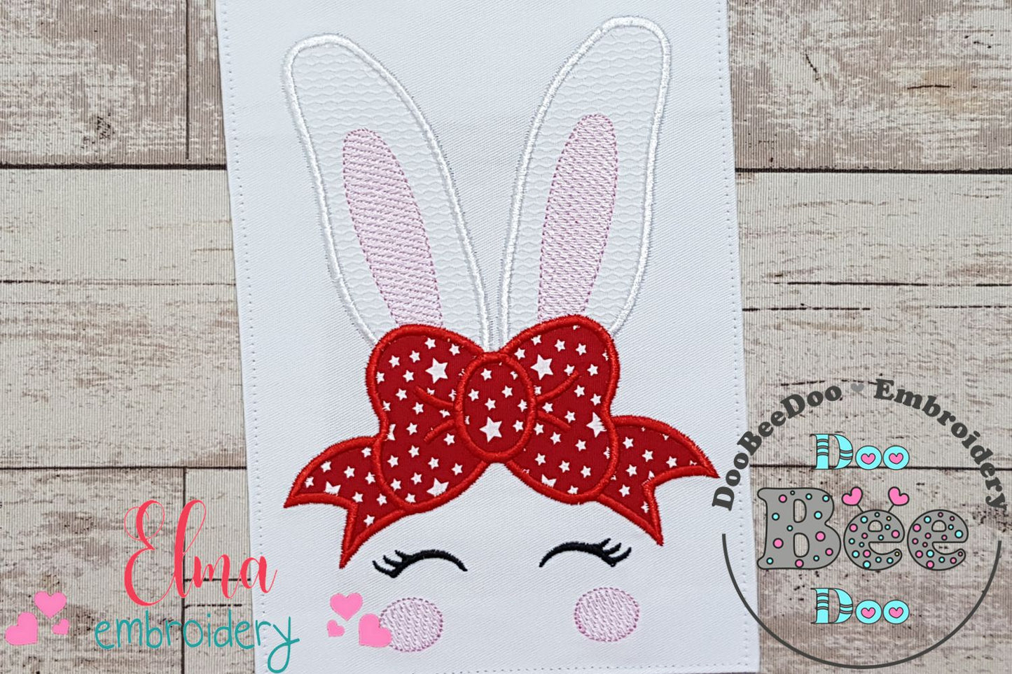 Easter Bunny Girl Big Bow - Applique