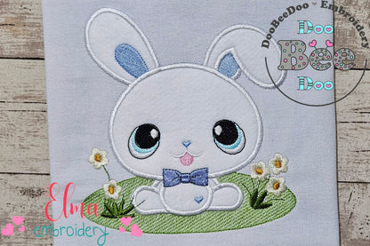 Bunny Boy in the Garden - Applique