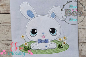 Bunny Boy in the Garden - Applique