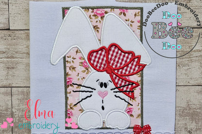 Bunny Girl Frame and Bow - Applique