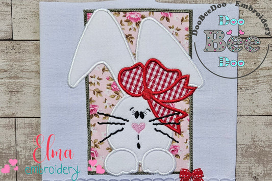 Bunny Girl Frame and Bow - Applique