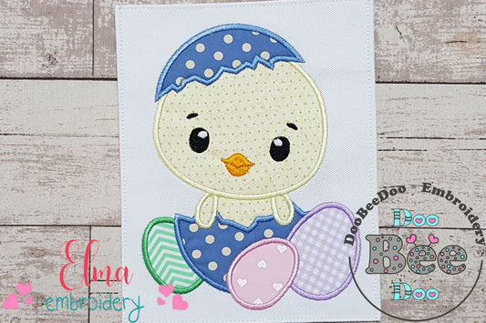 Boy Chick in Easter Egg - Applique