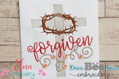 Easter Cross Forgiven - Rippled Stitch - Machine Embroidery Design