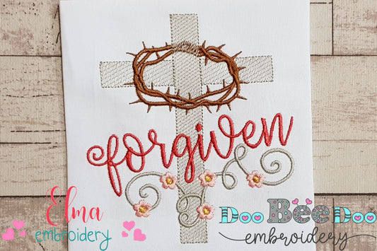 Easter Cross Forgiven - Rippled Stitch - Machine Embroidery Design
