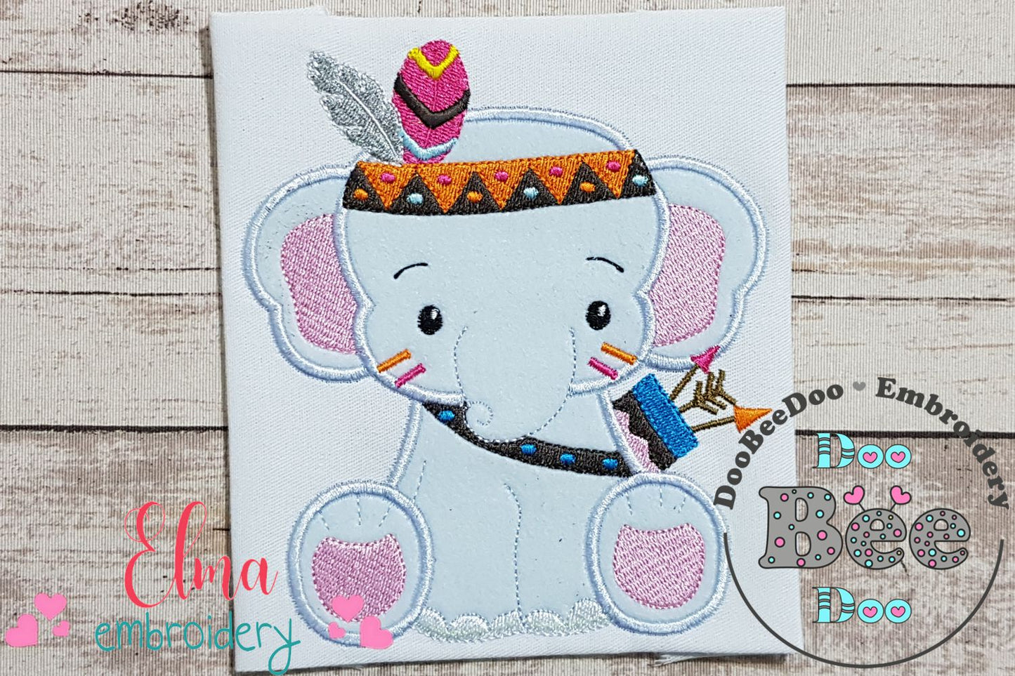 Indian Boho Elephant - Applique