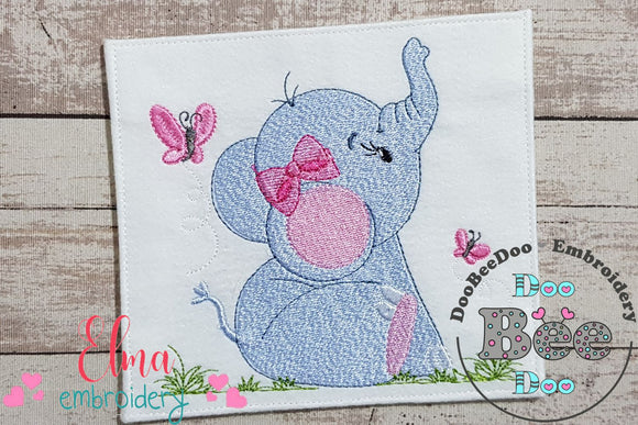 Elephant Girl - Fill Stitch - Machine Embroidery Design