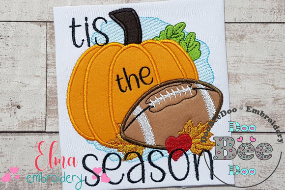 Tis The Season Pumpkin Football - Applique