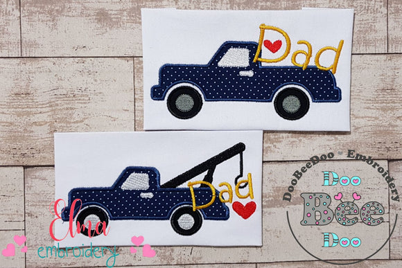 Daddy's Truck - Applique - Set of 2 designs