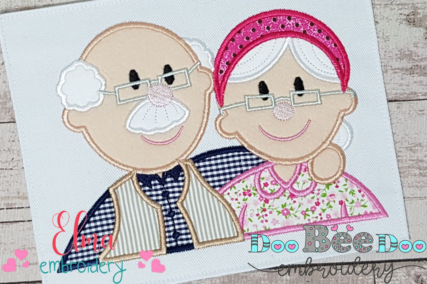 Grandparents Grandma, Grandpa - Applique