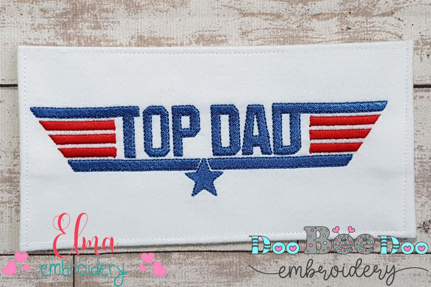 Top Dad - Fill Stitch - Machine Embroidery Design