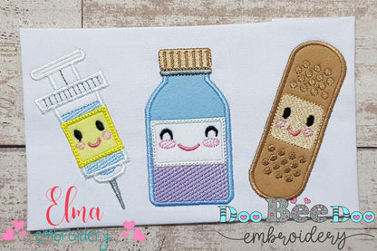 First Aid kit with Smiling Face - Applique - Machine Embroidery Design