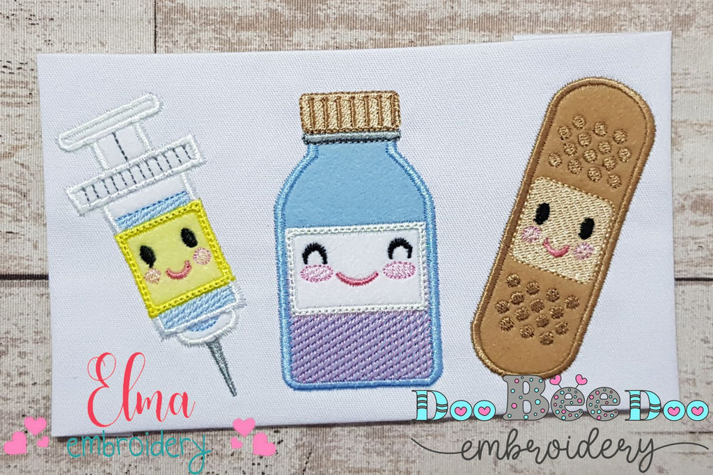 First Aid kit with Smiling Face - Applique