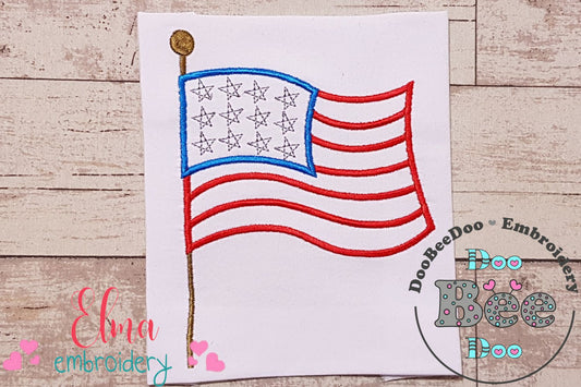 American USA  Flag - Fill Stitch