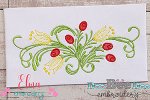 Tulips Flower Bouquet - Fill Stitch - Machine Embroidery Design