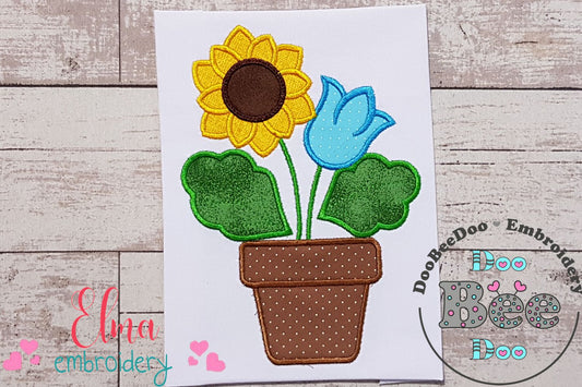 Tulip and Sunflower Vase - Applique