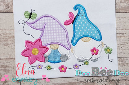 Two Spring Gnomes - Applique