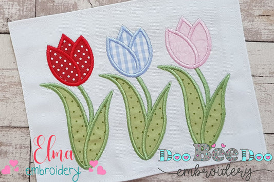 Three Tulips - Applique Embroidery