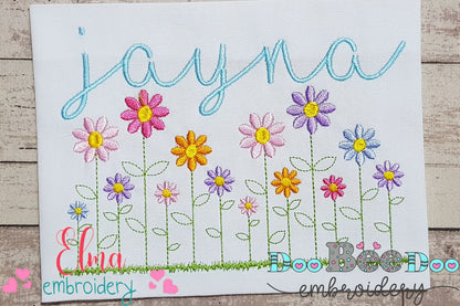 Flowers in a Row - Fill Stitch