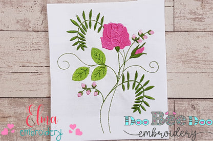 Rose Flower - Fill Stitch